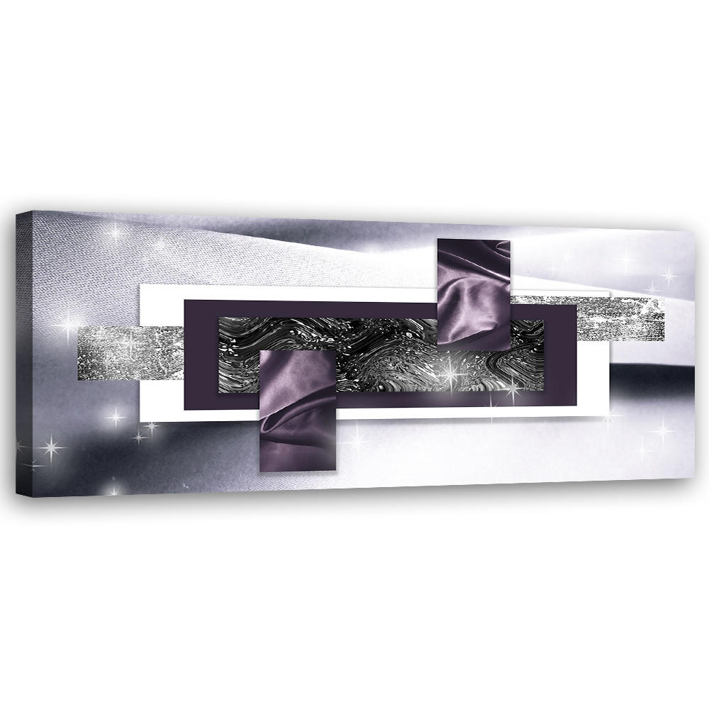 WANDBILD kosmische abstraktion - Silberfarben, Textil (90/30cm) - Feeby