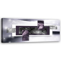 WANDBILD kosmische abstraktion - Silberfarben, Textil (90/30cm) - Feeby