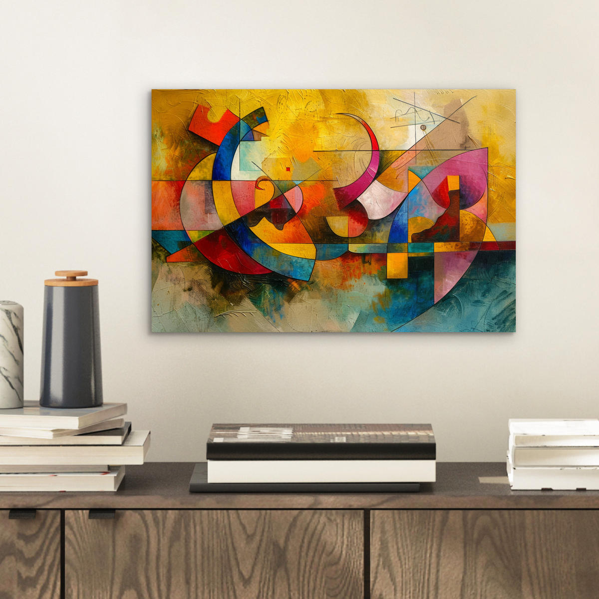 KOVOVÝ OBRAZ Umenie - abstraktné - moderné 30x20 cm - žltá, kov (30/20cm) - MuchoWow