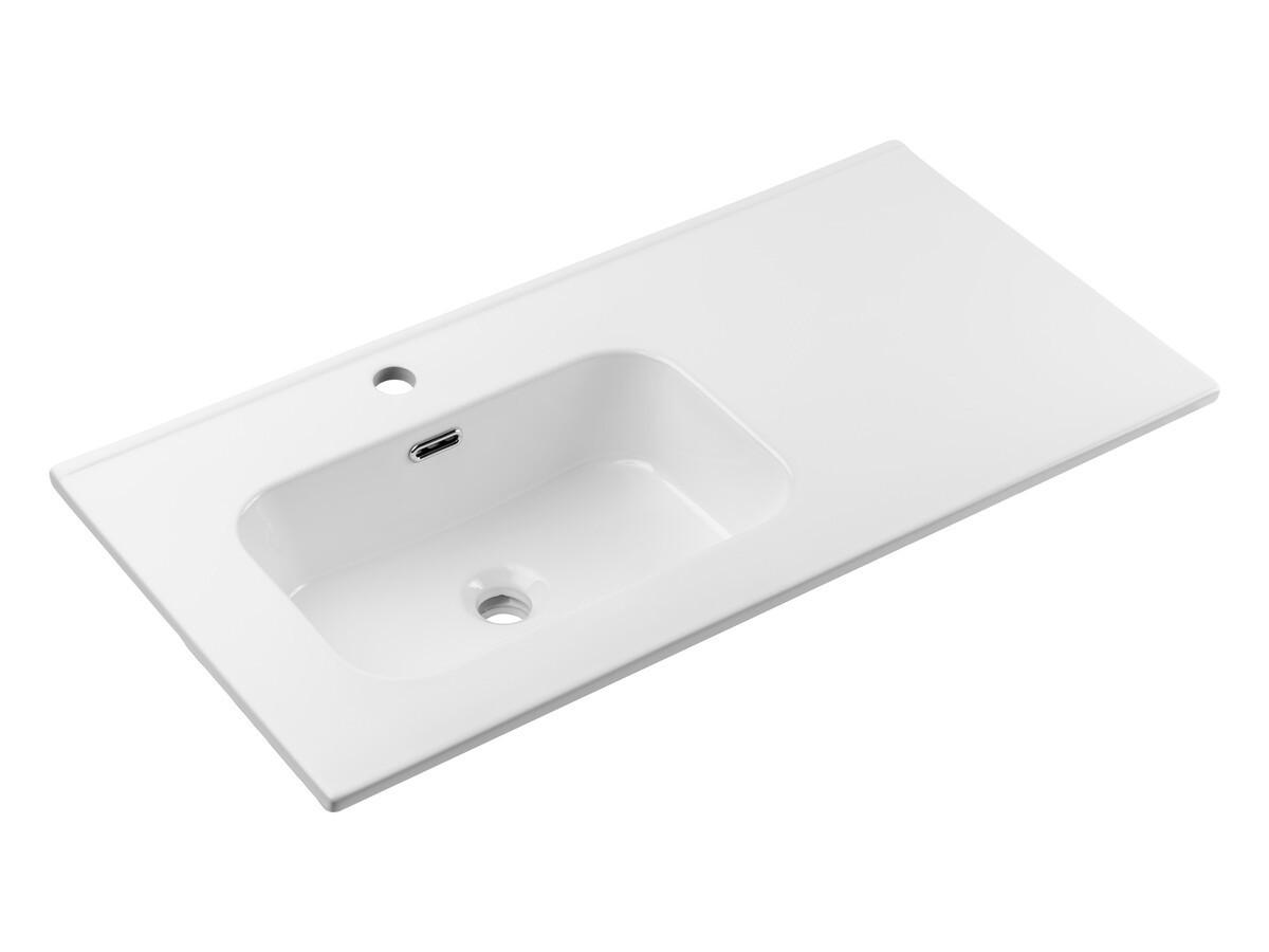 WASCHTISCHKOMBI 90cm 3 Teile - Ocean Beige O BM439 in Beige / Geölter Eiche - Beige, Holz (90/57/46cm)