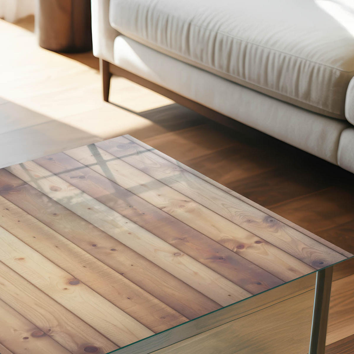 TISCHPLATTE 50x50 cm – Holzbretter - Braun, Glas (50/50/0.4cm) - Wallfluent