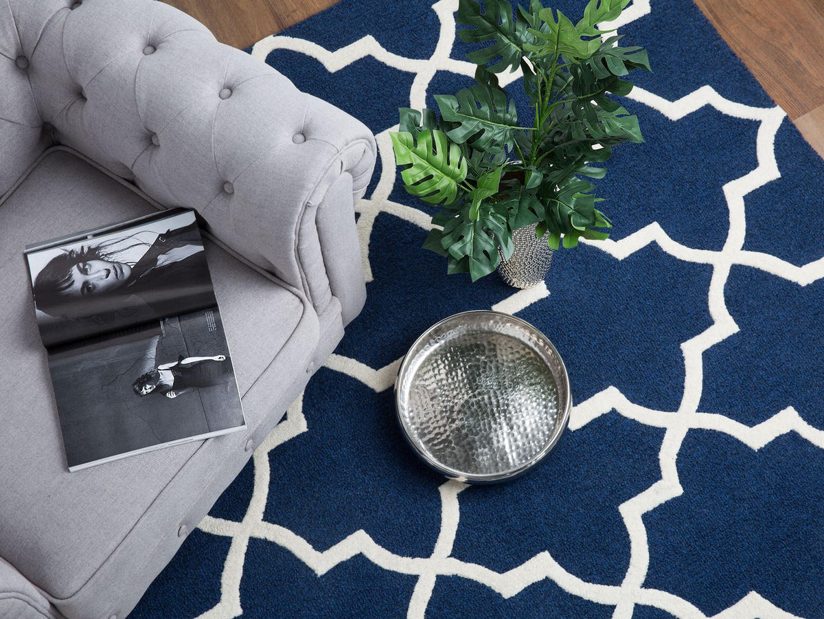KURZFLOR-TEPPICH Silvan 230/160 cm - Blau, Textil (160/230cm) - Beliani
