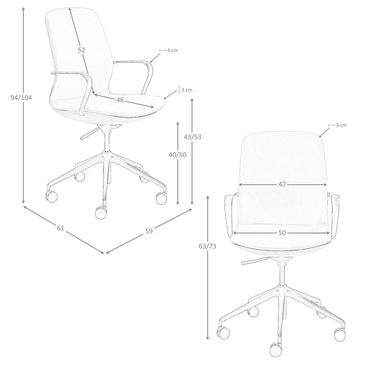 DREHSTUHL aus braunem Kunstleder 59/61/94 cm - Wengefarben/Schwarz, Leder/Kunststoff (59/94/61cm) - ANGEL CERDA