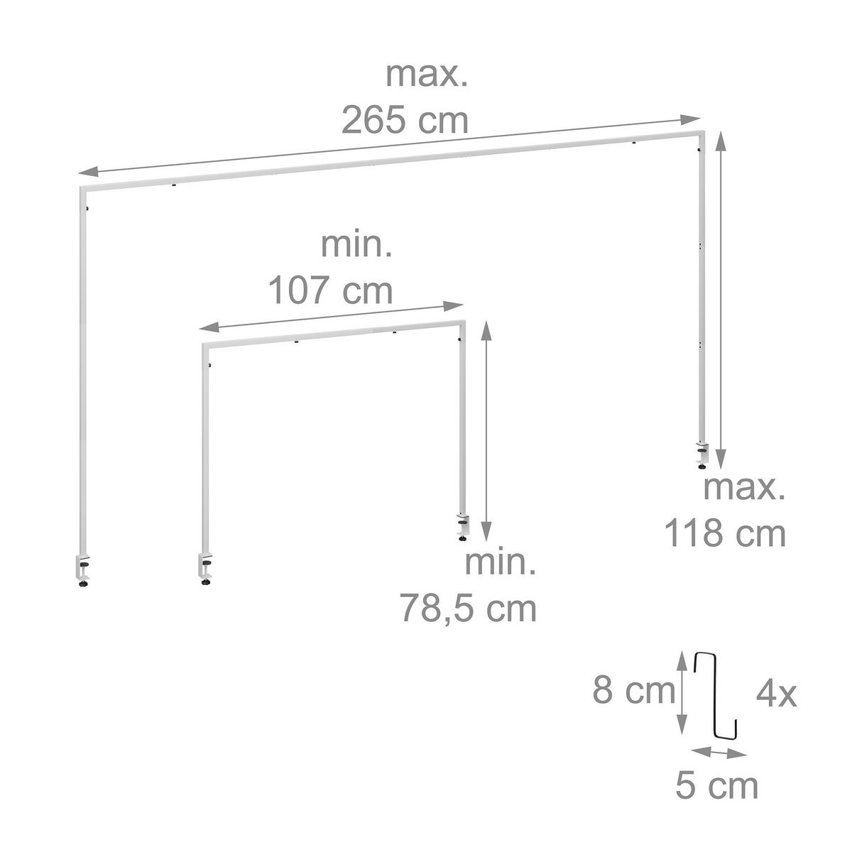 STOLNÍ rám - bílá, kov (265/118/4.5cm) - Relaxdays