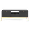 TV-SCHRANK Vellore Schwarz mit goldenen Metallbeinen 154 cm - Goldfarben/Schwarz, Holzwerkstoff/Metall (154/56/39cm) - Selsey