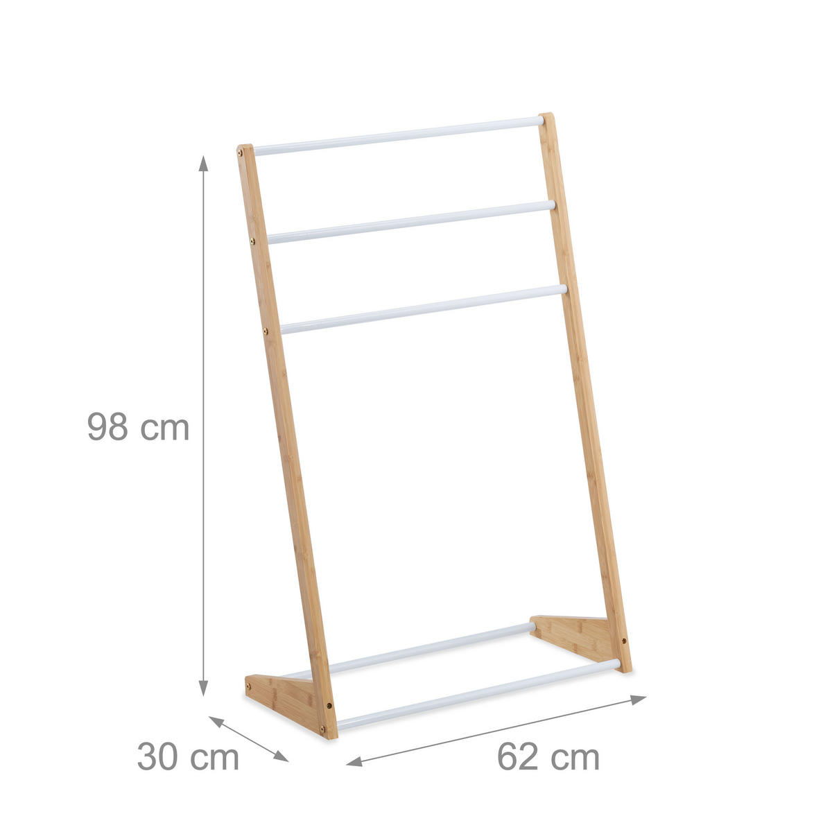 HANDTUCHHALTER - Multicolor, Holz/Metall (62/98/30cm) - Relaxdays
