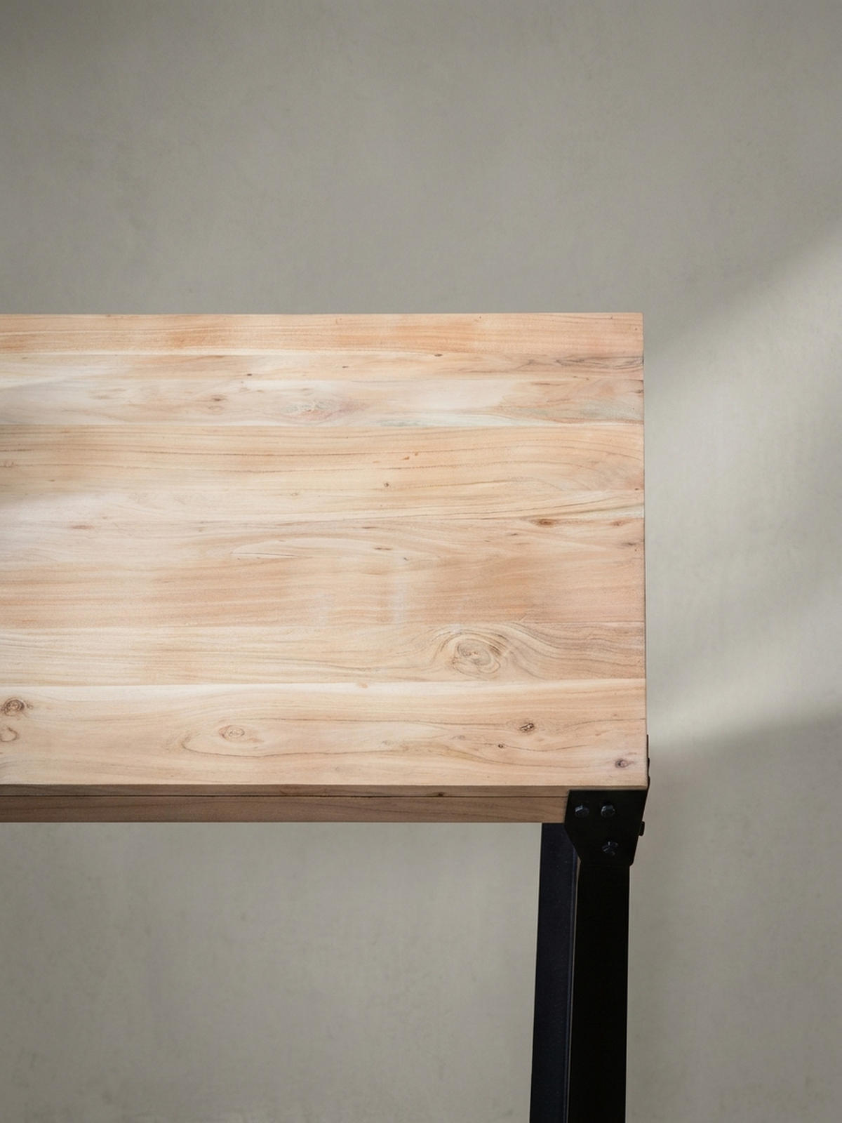 ESSTISCH Massivholz Metall Rechteckig Industrial, Akazie 180x90x76 cm - Schwarz/Akaziefarben, Holz/Metall (90/180/76cm) - KADIMA DESIGN