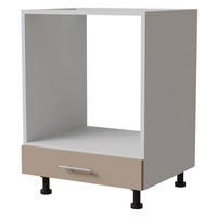 HERDUMBAUSCHRANK Brerra D11K/60 Weiß / RAL 1019 graubeige Matt 60 / 50 / 82cm - Beige/Weiß, Holz/Holzwerkstoff (60/82/50cm) - Feldmann-Wohnen