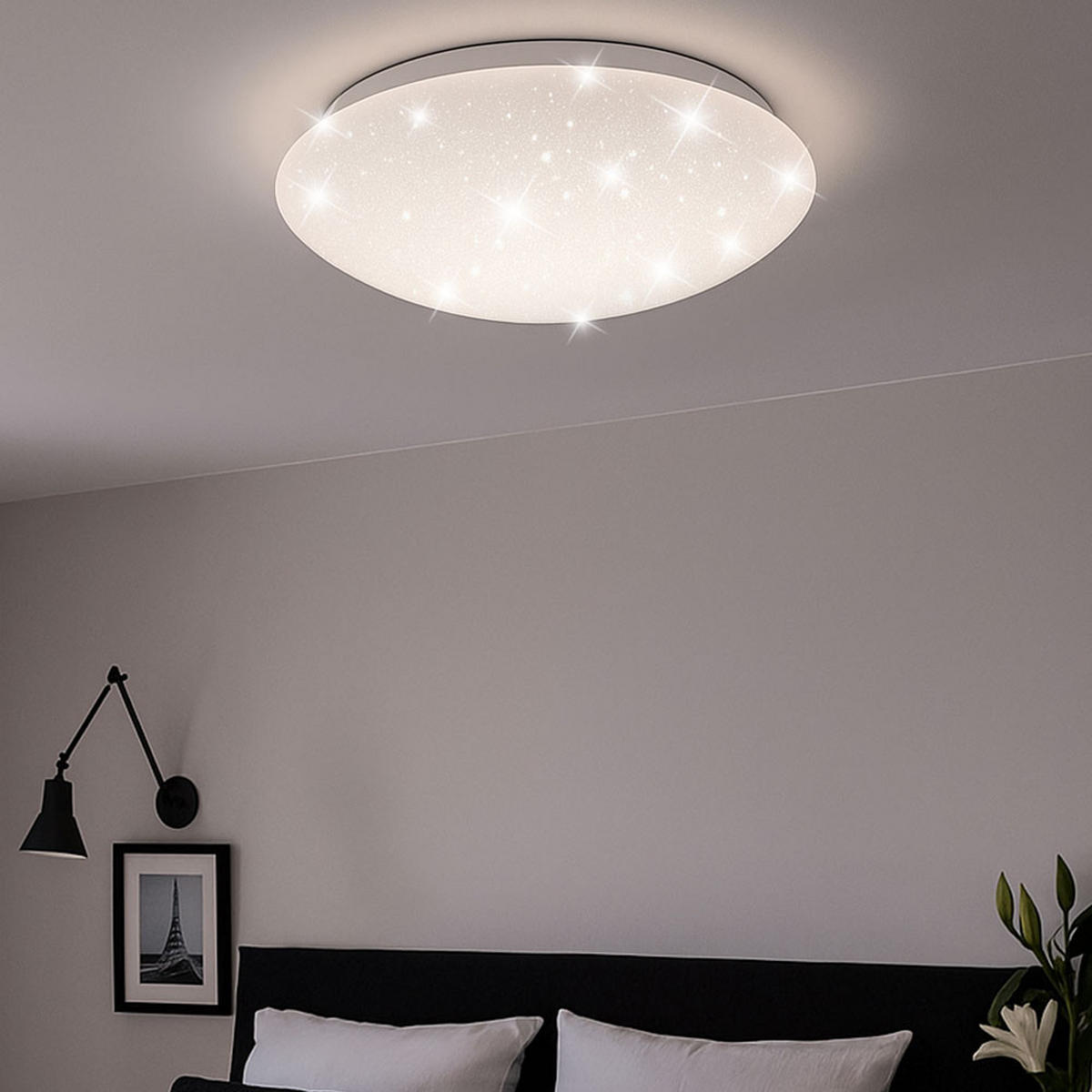 LED DECKENLEUCHTE Weiß Sternenhimmel Effekt - Weiß, Metall (33/10.2/10.2cm)