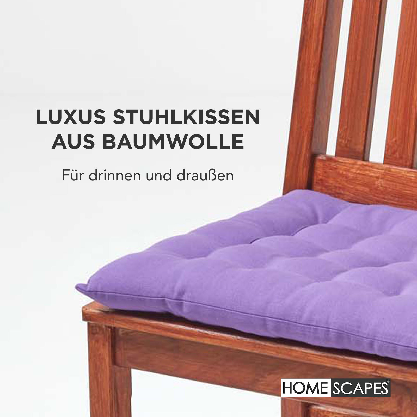 STUHLKISSEN 6er-Set lila 40/40/6,5 cm - Lila, Textil (40/40/6.5cm) - Homescapes