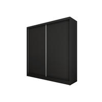 ŠATNÍ SKŘÍŇ S POSUVNÝMI DVEŘMI SOFIA, 200/216/61 cm 2dveřová, černá - černá, kompozitní dřevo (200/216/61cm) - MASSENO