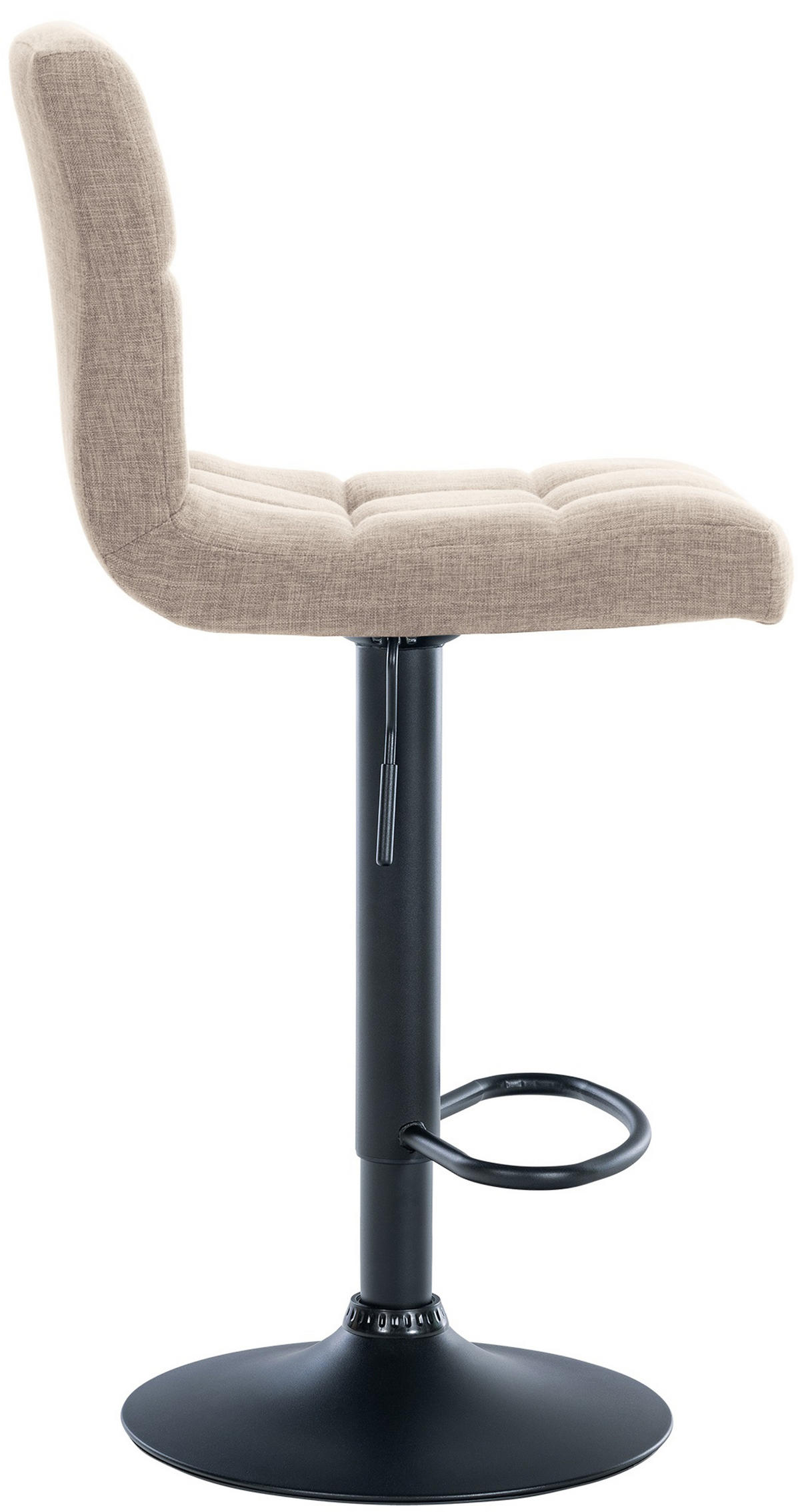 BARHOCKER 2er Set Cala Stoff schwarz creme - Creme/Schwarz, Textil/Metall (46/114/47cm) - TPFLiving