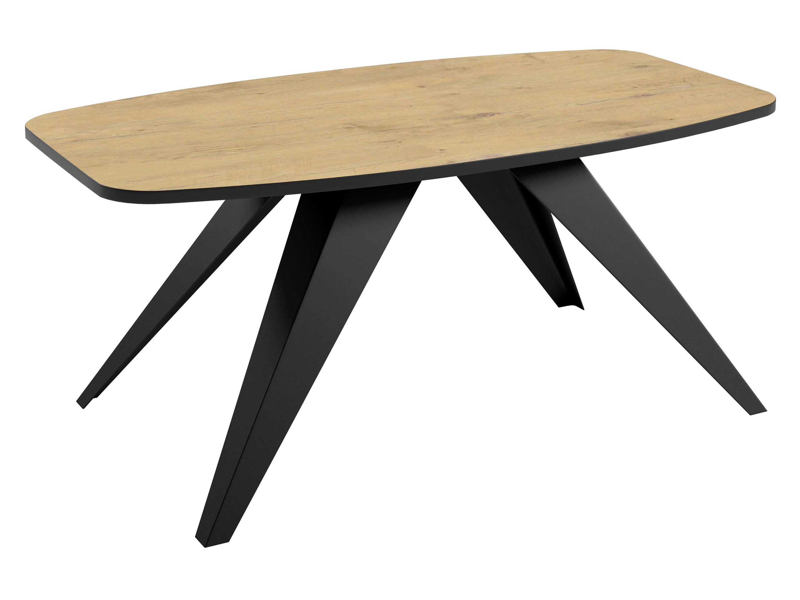 COUCHTISCH Luna - Schwarz/Naturfarben, Holzwerkstoff/Metall (60/120/48cm) - MIRJAN24