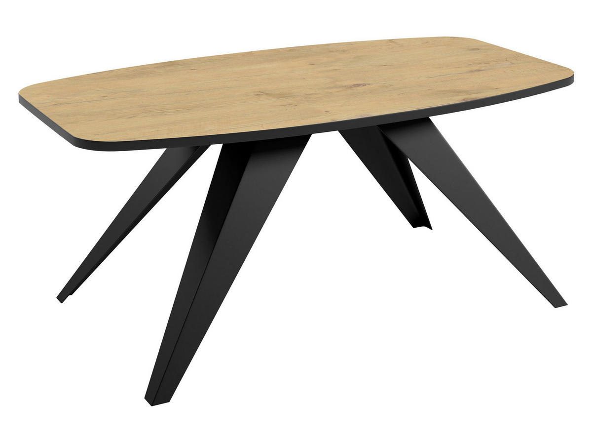 COUCHTISCH Luna - Schwarz/Naturfarben, Holzwerkstoff/Metall (60/120/48cm) - MIRJAN24