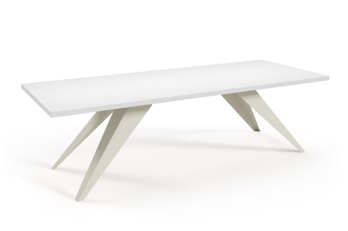 ESSTISCHE SENTO - Kaschmir/Weiß, Holzwerkstoff (90/160/76cm) - Meblini