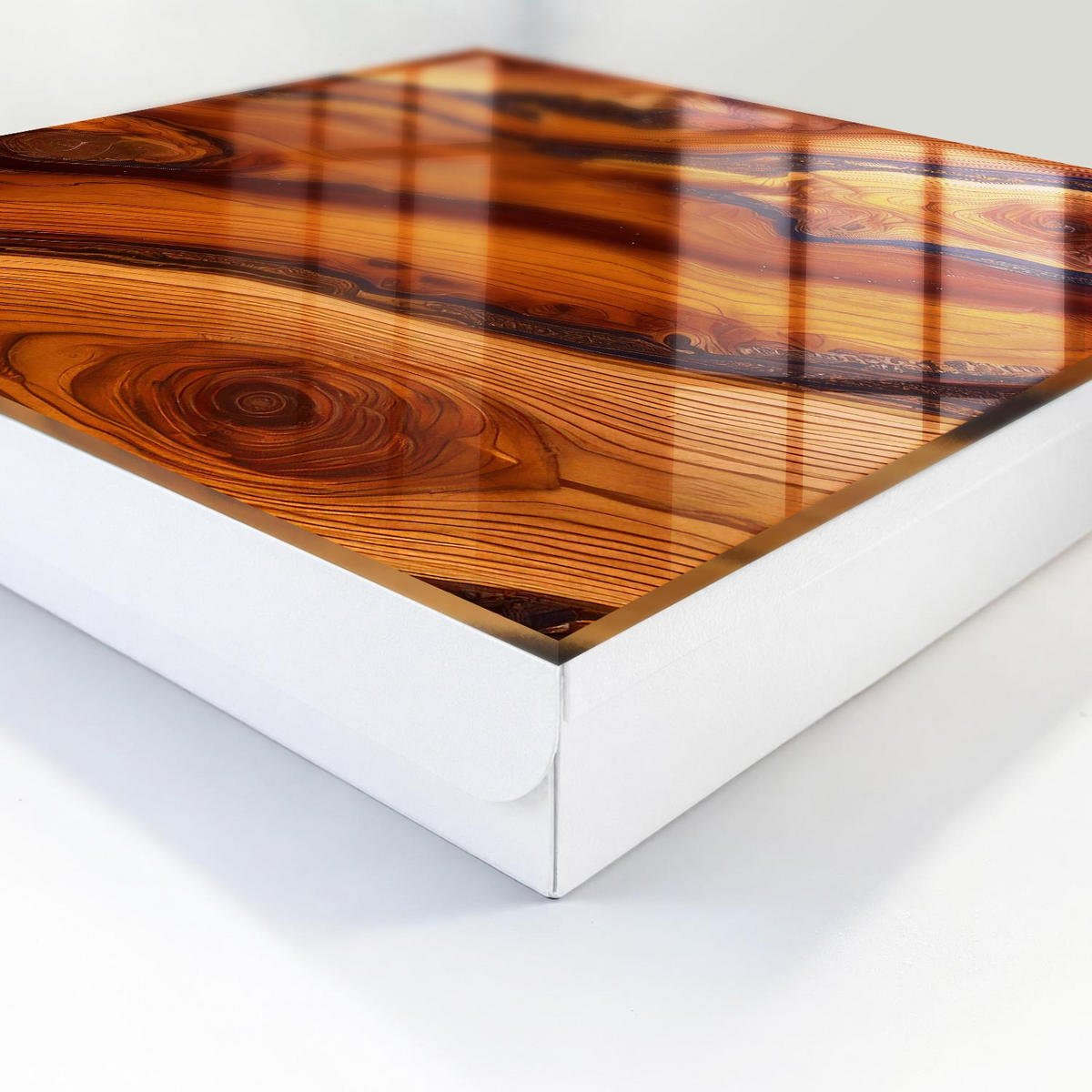 SCHLÜSSELBOX Weiß 30x30 cm – Türöffnung nach rechts - Holzessenz - Braun, Metall (30/30/5cm) - TULUP