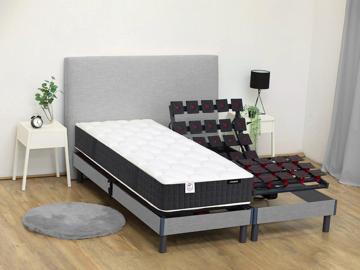 STANDARDMATRATZE - 1 Person - stoff - weiß Parox - Weiß, Textil (90/200cm) - Vente-Unique