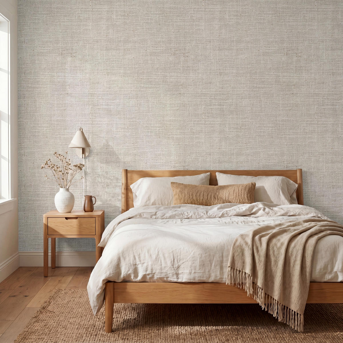 TAPETE - Leinen - Textur - Beige - 300x260 cm - Creme, Papier (300/260cm) - OnlyWow