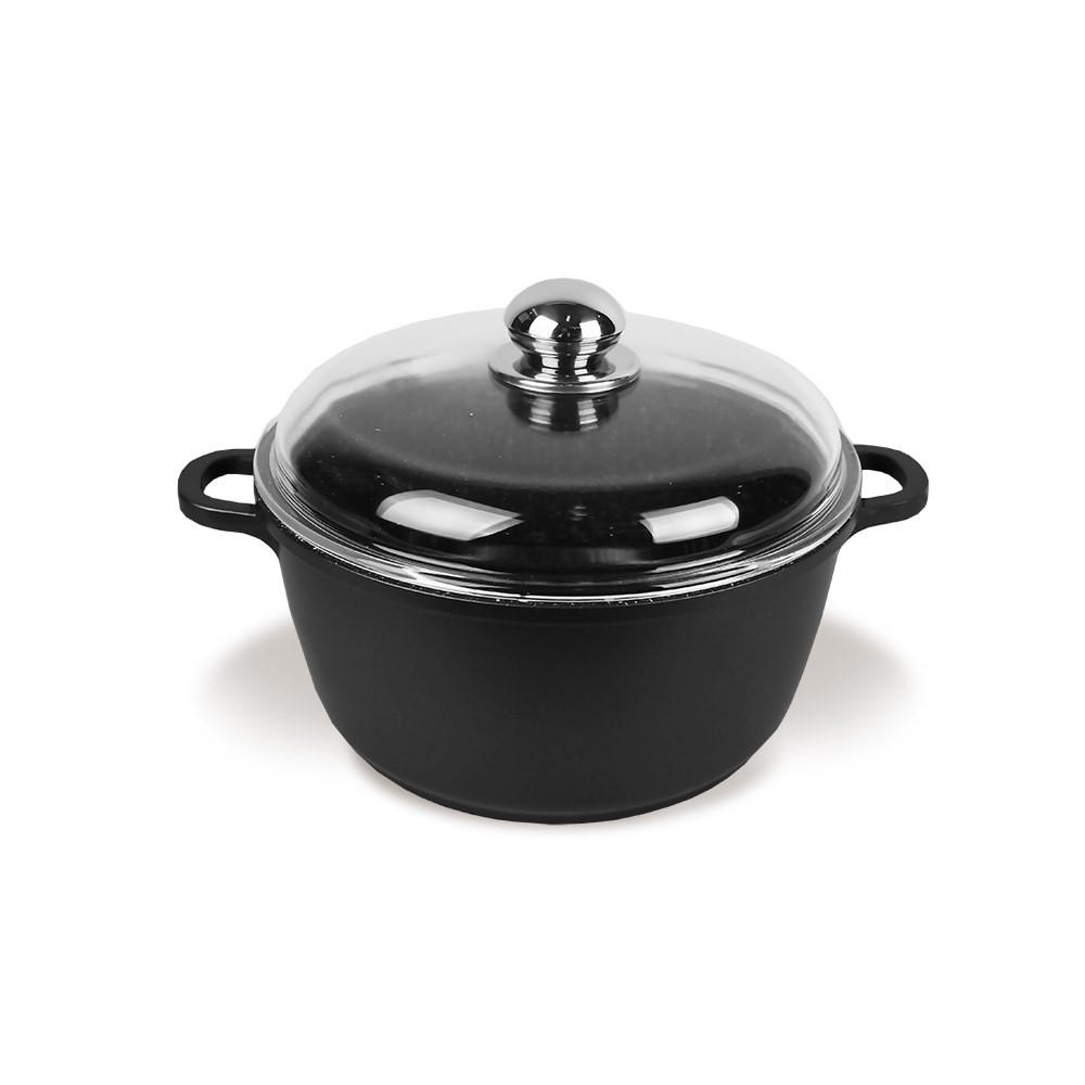 TOPF Schwarz 38/28/12 cm MR4628C - Schwarz, Metall (28cm) - Maestro 