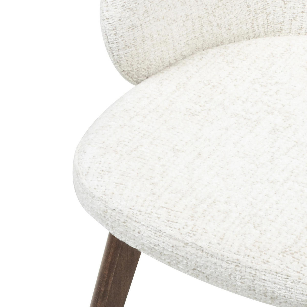 ESSZIMMERSTUHL MELIE 4er Set in Creme Chenille mit Dunkelbraunen Buchenholzbeinen 54/49/82 cm - Dunkelbraun/Creme, Holz/Textil (54/82/49cm) - WFL GROUP