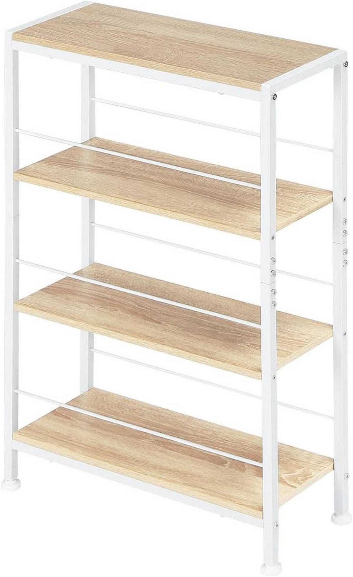 STANDREGAL mit 4 Ebene, 50x78x20cm, Helle Eiche+Weiß - Eichefarben/Weiß, Holzwerkstoff/Metall (50/78/20cm) - Woltu