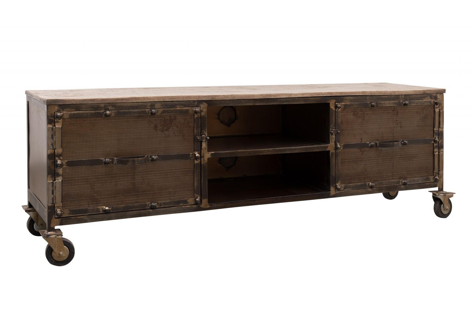 TV-BOARD Mango 170x40x60 braun lackeirt HEAVY INDUSTRY #233 - Braun, Holz (170/60/40cm) - Massivmoebel24