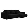 ECKSOFA mit Schlaffunktion Samt Stoff Schwarz - Schwarz, Kunststoff/Textil (278/149cm) - Makamii