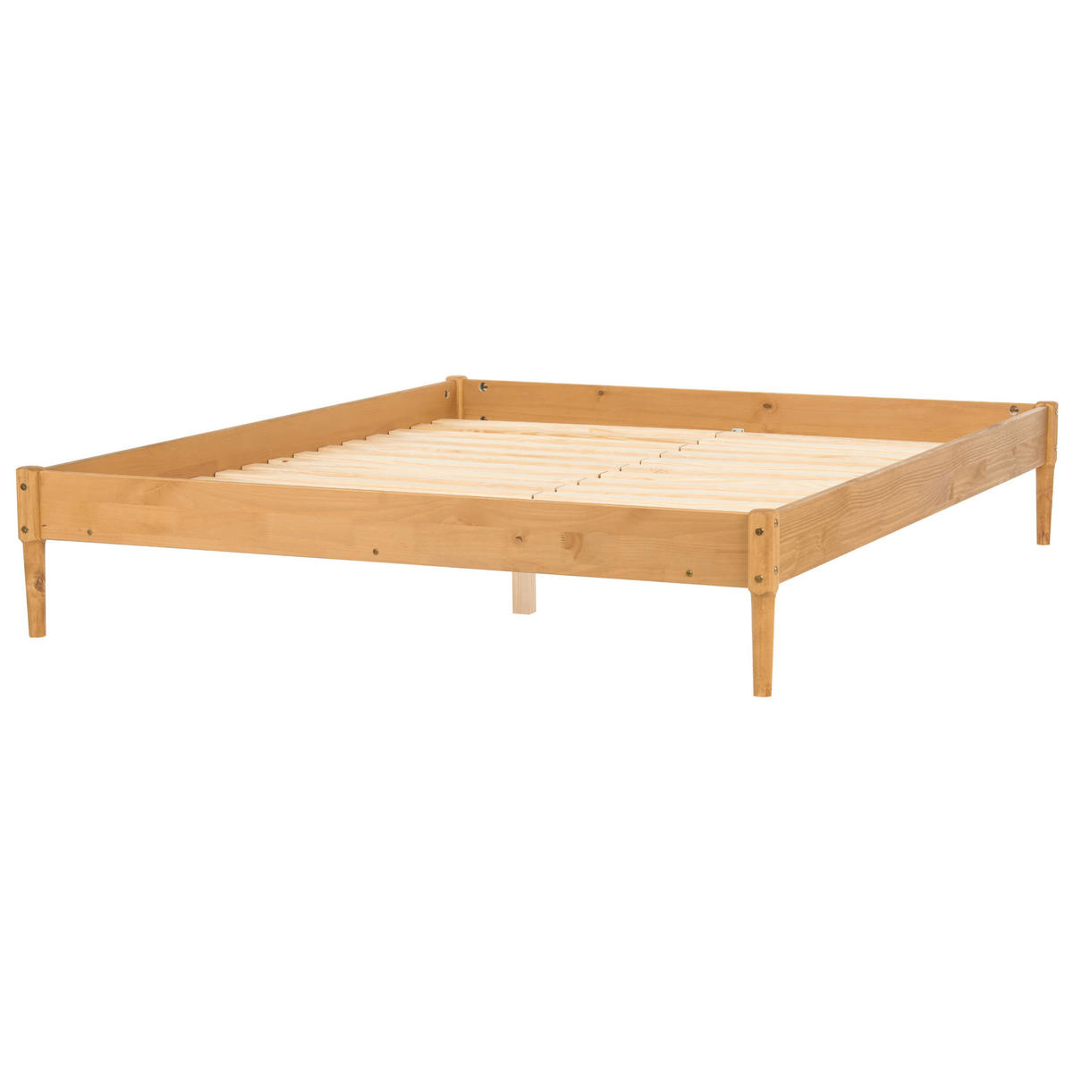 POSTELJA brez vzglavja 180/200 borov les svetlo rjava Veyrac - svetlo rjava/rjava, les (180/200cm) - Beliani