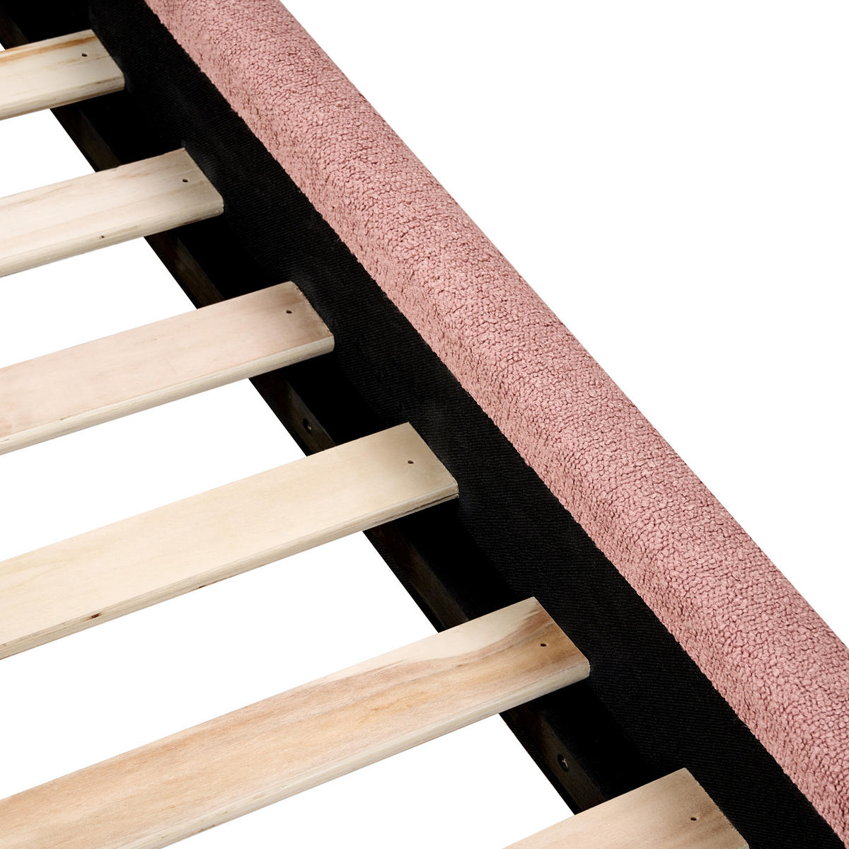 BETT mit Lattenrost 160/200 cm Pastellrosa Vaucluse - Pink, Textil (160/200cm) - Beliani