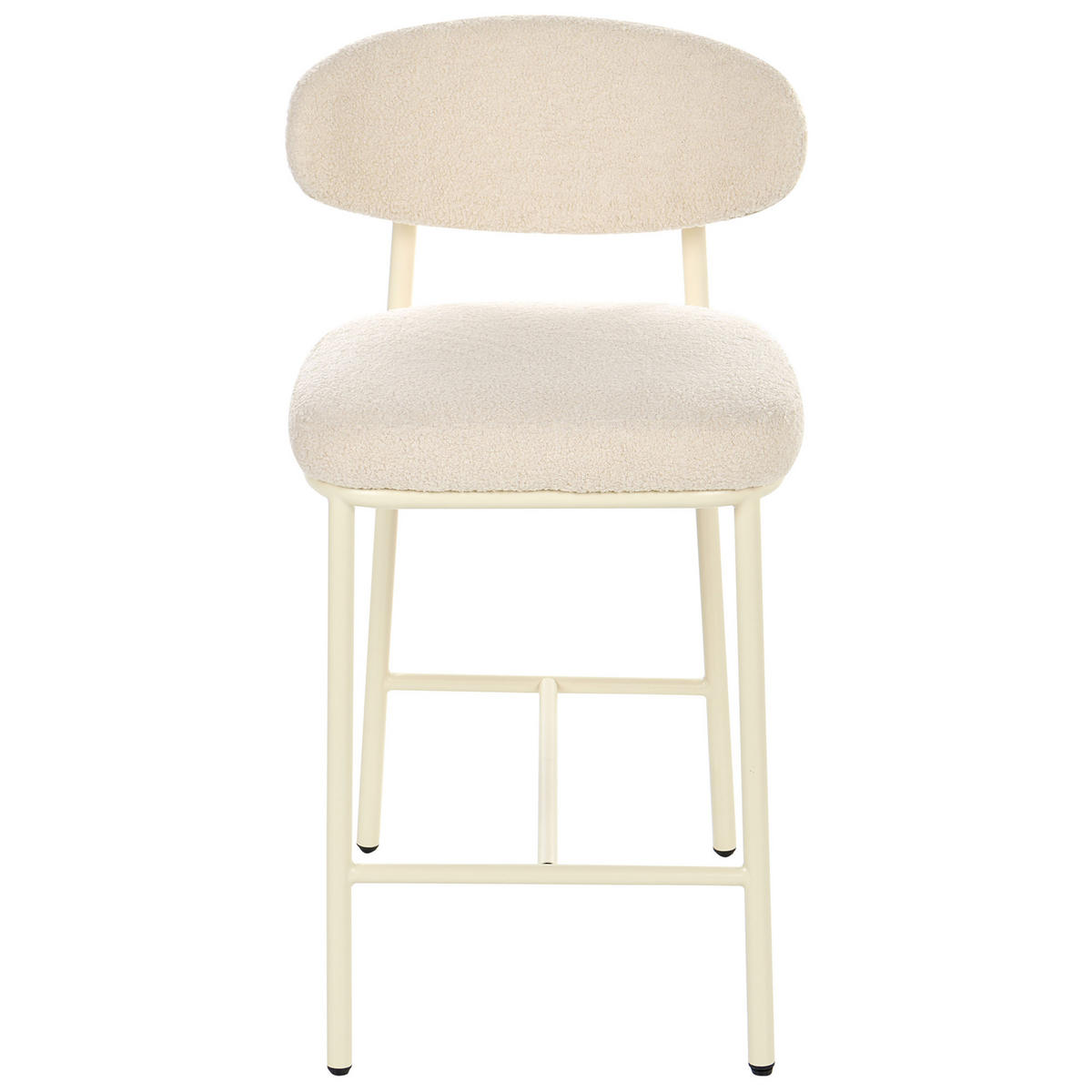 BARSTUHL 2er-Set Bouclé Hellbeige Unity - Beige, Textil (50/92/55cm) - Beliani