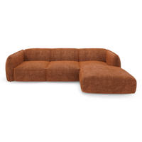 ECKSOFA RECHTS Rastervelours Terracotta 272cm - Terra cotta, Textil (272/165cm) - Sia Home