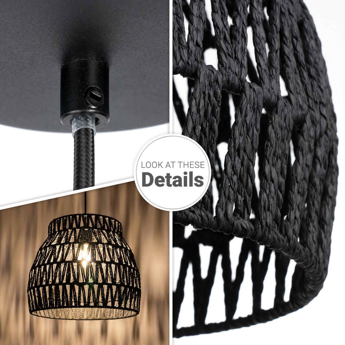 PENDELLEUCHTE Hugo Pd1 Ron - Schwarz, Metall (35/35/30.4cm) - Paco Home