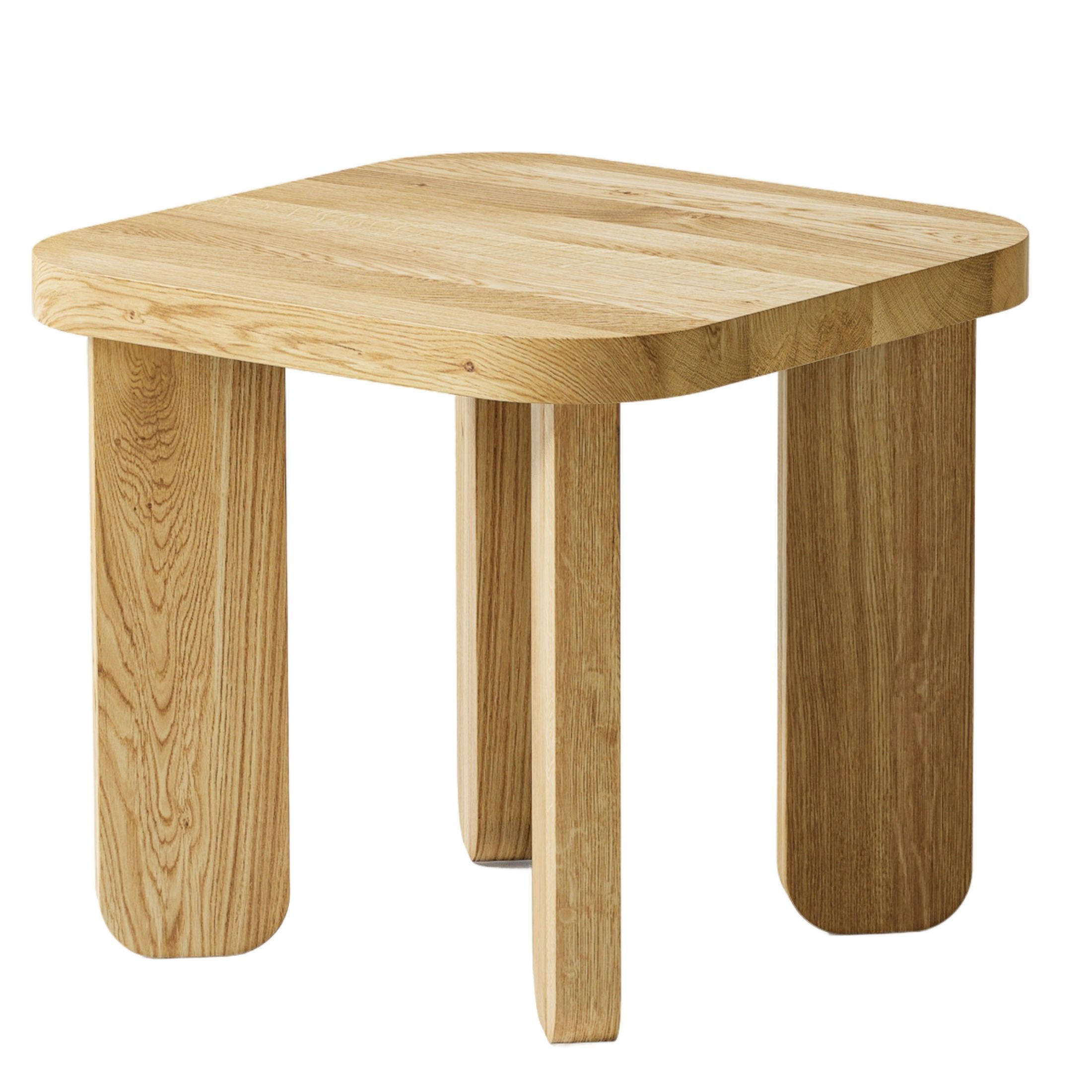 COUCHTISCH Eichenholz vollmassiv quadratisch Naturbelassenen 50/50/45 - Naturfarben, Holz (50/50/45cm)