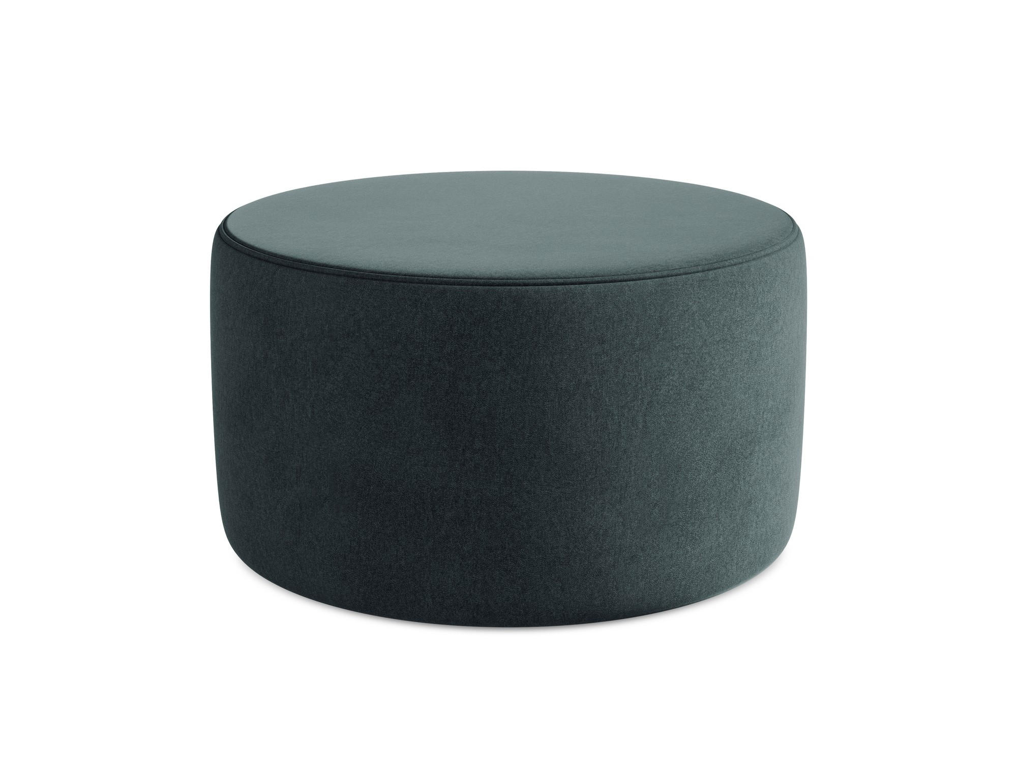 POUF Samt Stoff Blau - Blau/Petrol, Kunststoff/Textil (81/46/81cm) - Makamii