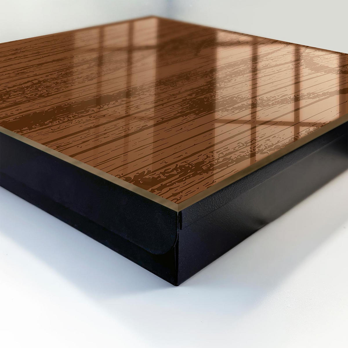 SCHLÜSSELBOX Schwarz 30x30 cm- Türöffnung nach rechts - Holzfäden - Braun, Metall (30/30/5cm) - TULUP