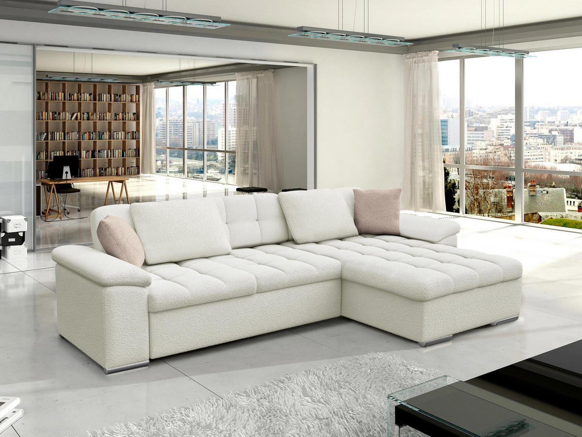 ECKSOFA Diana Premium, Seite: Rechts - Creme, Holz/Textil (280/160cm) - MIRJAN24