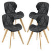 ESSZIMMERSTUHL-SET 4 TLG. Älmhult - Schwarz, Leder (47/78/52cm) - [en.casa]
