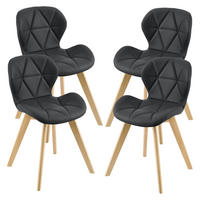 ESSZIMMERSTUHL-SET 4 TLG. Älmhult - Schwarz, Leder (47/78/52cm) - [en.casa]
