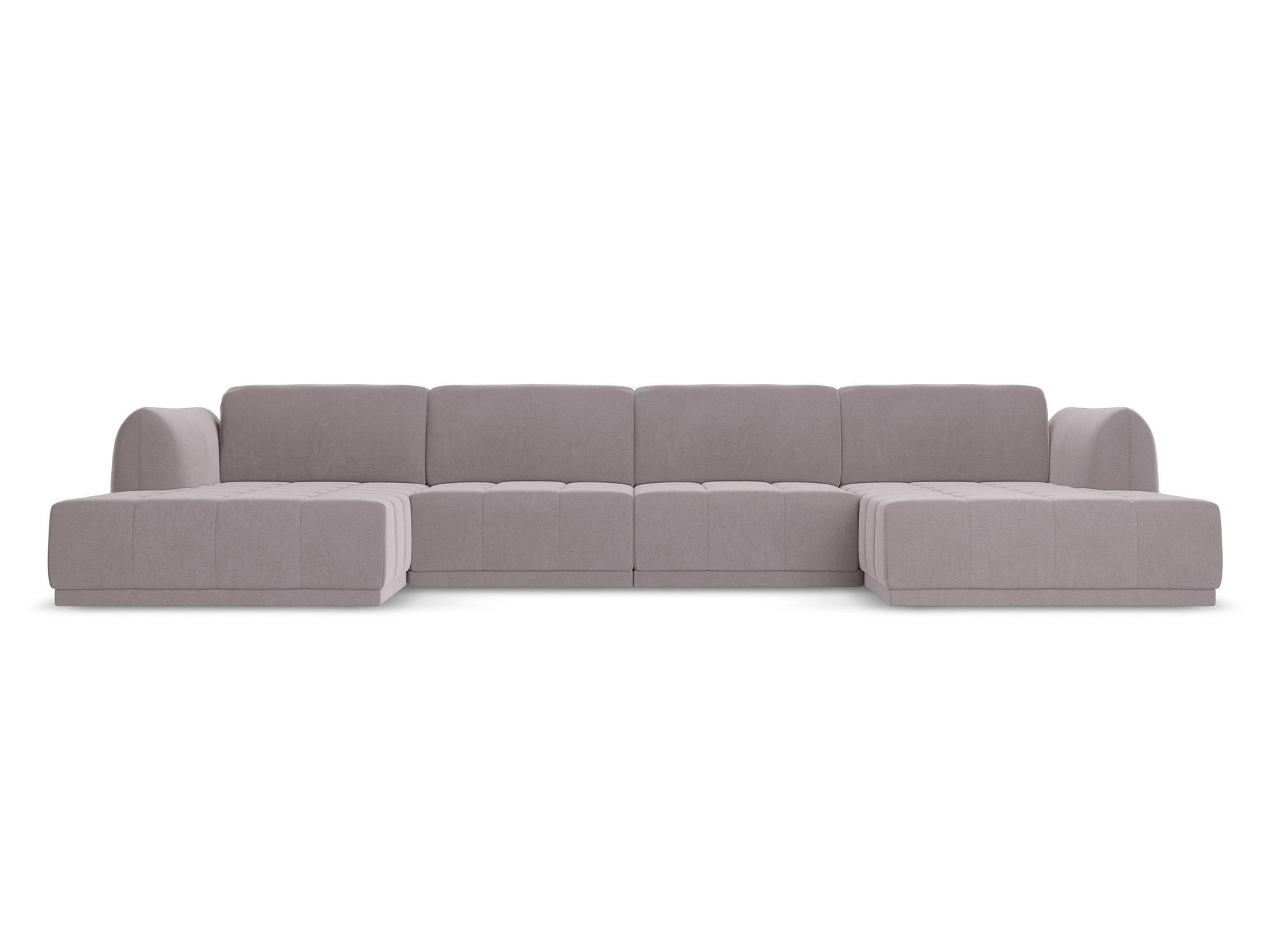 WOHNLANDSCHAFT Samt Stoff Violett - Lila/Flieder, Kunststoff/Textil (370/74/170cm) - Makamii