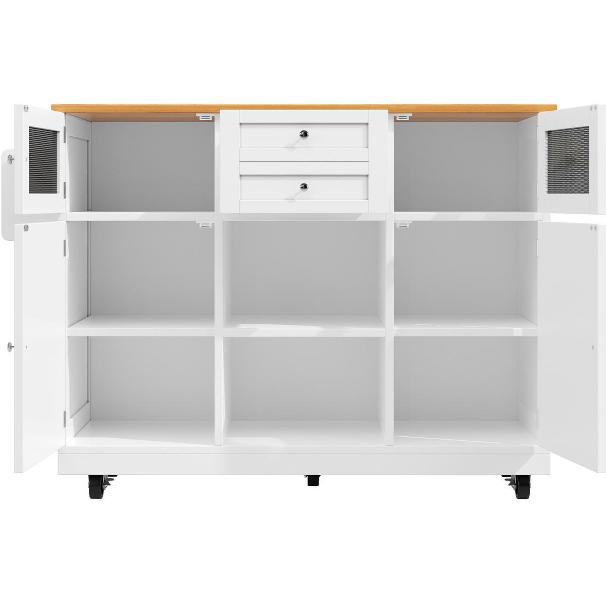 KÜCHENINSEL 140/40/93,5 cm aus MDF mit klappbarer Arbeitsplatte Weiß - Weiß, Holzwerkstoff (140/93.5/70cm) - Modenvie