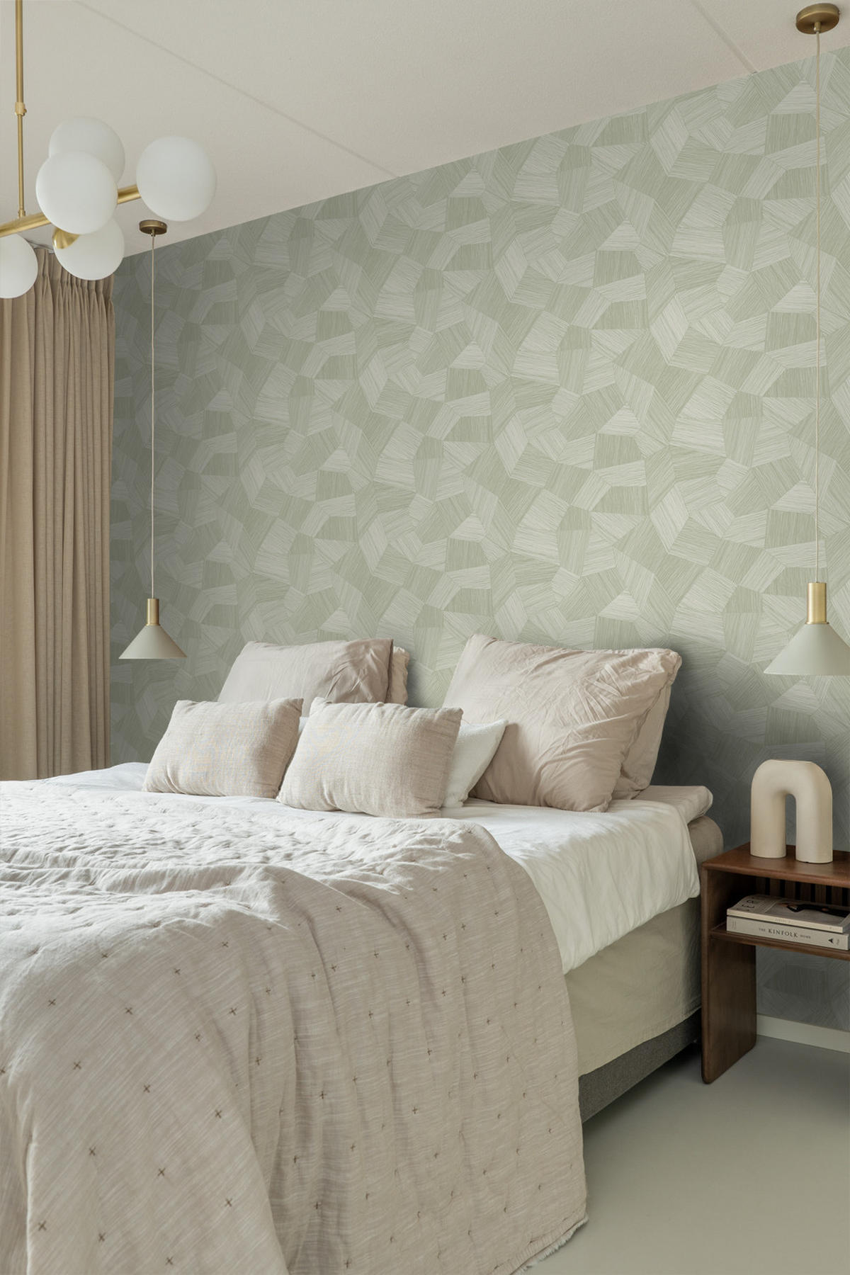 TAPETE 3D-Muster 53 cm x 10.05 m - Grün, Papier (53/1000cm) - Origin Wallcoverings