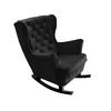 SCHAUKELSESSEL mit gepolstertem Sitz und Armlehnen, 102x81x95 cm, Schwarz_29861 - Schwarz, Holz/Textil (81/102/95cm) - DomoHome