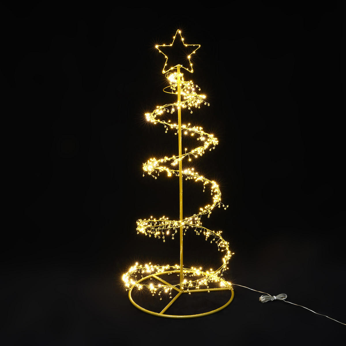 LED Spiralbaum HTHD0220 - Goldfarben, Kunststoff/Metall (50/120/50cm) - Hometopia