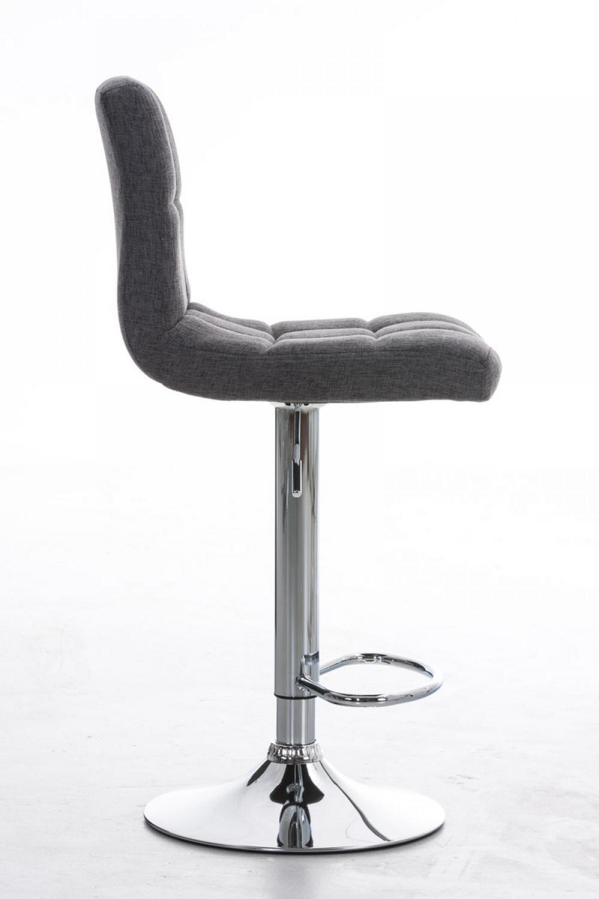 BARHOCKER Stoff hellgrau - Chromfarben/Hellgrau, Textil/Metall (46/94/47cm) - CLP