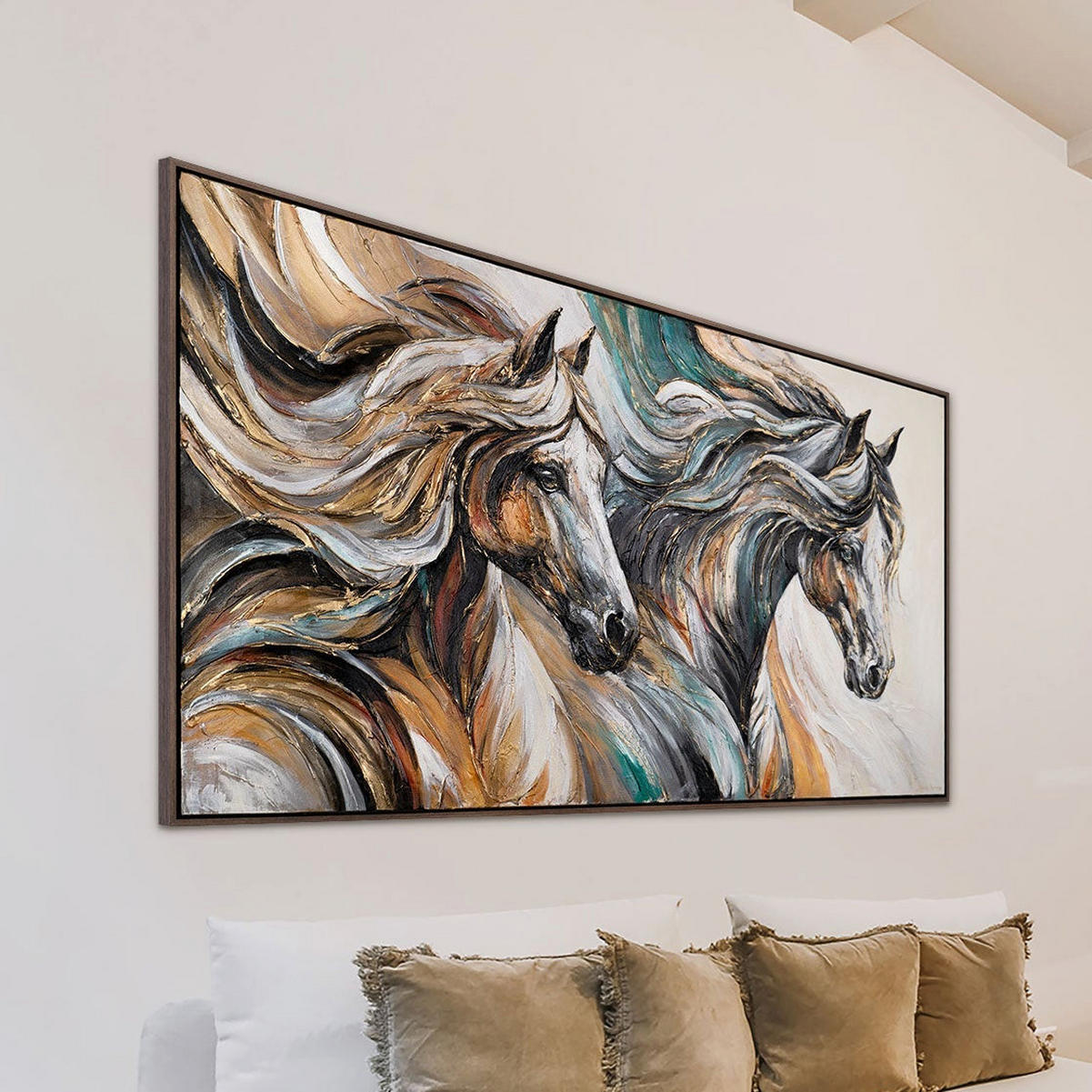 GEMÄLDE Bewegungsenergie Schattenfugenrahmen Grau 100x50 cm - Grau, Holz (100/50cm) - YS-art gallery