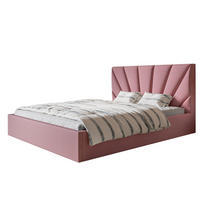 BETT 90x200 - Polsterbett mit Bettkasten und Metallrahmen - Modern Betten - Weicher Jasminstoff - Kollektion Denver, Rosa - Pink, Holz/Textil (90/200cm) - Alpi-Möbel