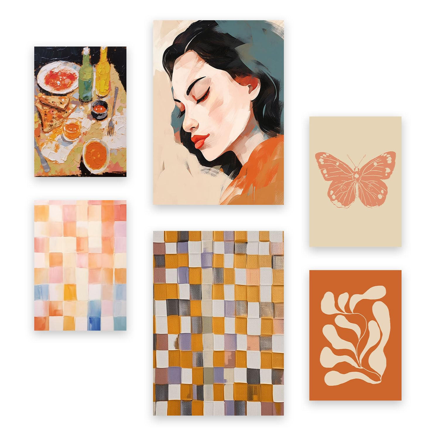 POSTER Set Mit 6 Charmante Frau A3 & A4 Rahmenlos - Klar, Papier (29/3cm) - Nacnic