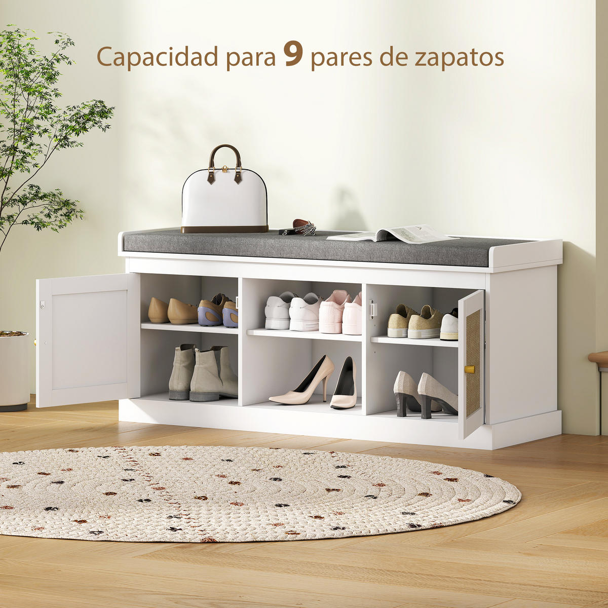 SCHUHBANK Weiß 1 Stück - Weiß, Kunststoff (35/47/105cm) - GiPP