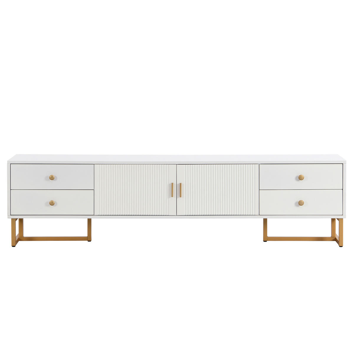 TV-ELEMENT mit 4 Schubladen und 2 Türen 175 cm MDF Weiß - Weiß, Holzwerkstoff (30/46/175cm) - Beauniv