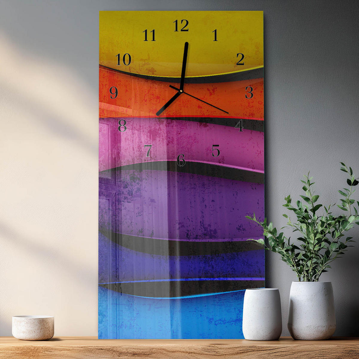 WANDUHR 60x30 cm - Bergsee - Multicolor, Glas (30/60/0.4cm) - TULUP